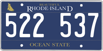 RI license plate 522537