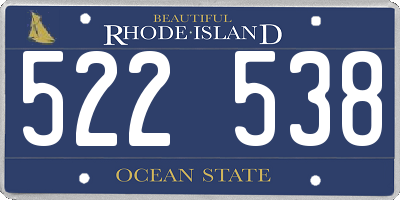 RI license plate 522538