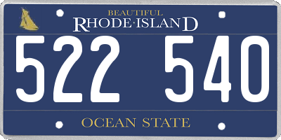 RI license plate 522540