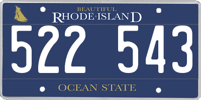 RI license plate 522543