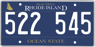 RI license plate 522545