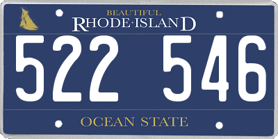 RI license plate 522546