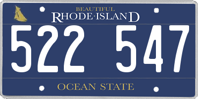 RI license plate 522547