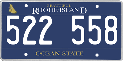 RI license plate 522558