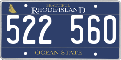 RI license plate 522560