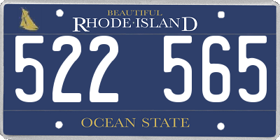 RI license plate 522565