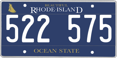 RI license plate 522575