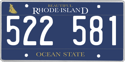 RI license plate 522581