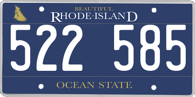 RI license plate 522585
