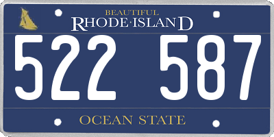 RI license plate 522587