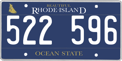 RI license plate 522596