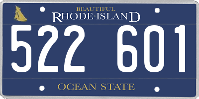RI license plate 522601