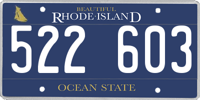 RI license plate 522603