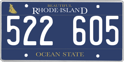 RI license plate 522605
