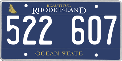 RI license plate 522607