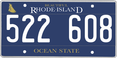 RI license plate 522608