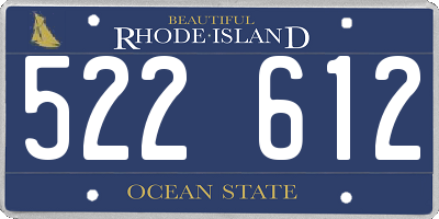 RI license plate 522612