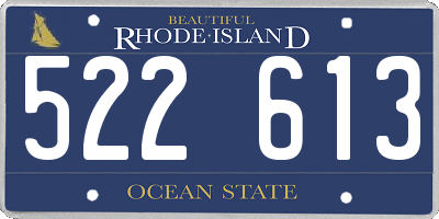 RI license plate 522613