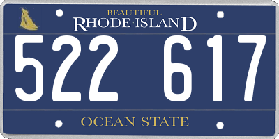 RI license plate 522617