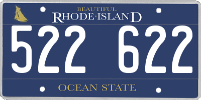 RI license plate 522622