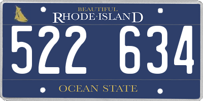 RI license plate 522634