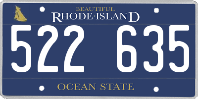 RI license plate 522635