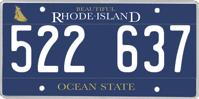 RI license plate 522637