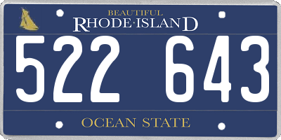 RI license plate 522643