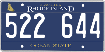 RI license plate 522644