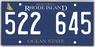 RI license plate 522645