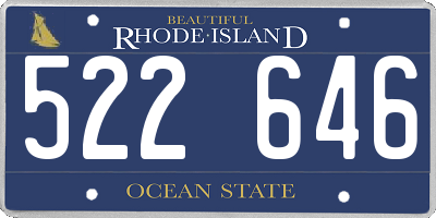 RI license plate 522646