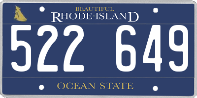 RI license plate 522649