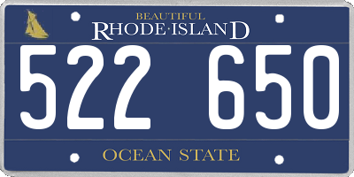 RI license plate 522650