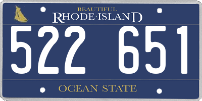 RI license plate 522651