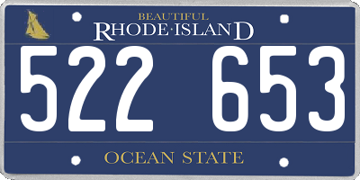 RI license plate 522653
