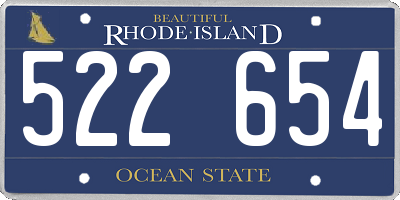 RI license plate 522654