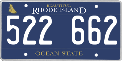 RI license plate 522662
