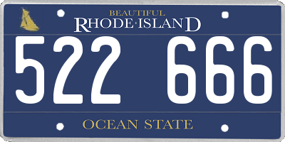 RI license plate 522666