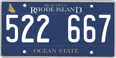 RI license plate 522667