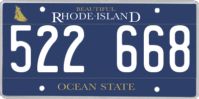 RI license plate 522668