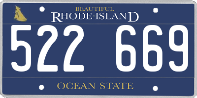 RI license plate 522669