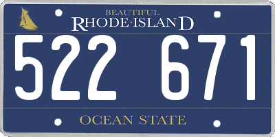 RI license plate 522671