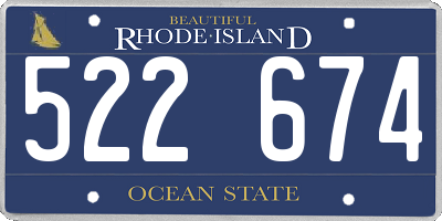 RI license plate 522674