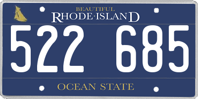 RI license plate 522685