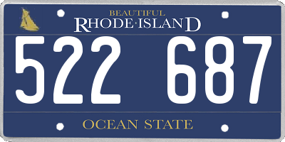 RI license plate 522687