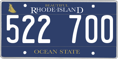 RI license plate 522700