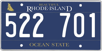 RI license plate 522701