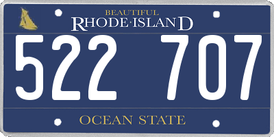 RI license plate 522707