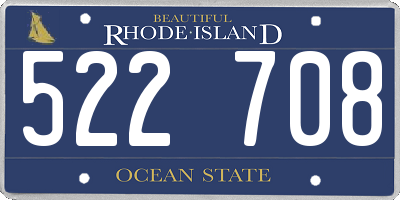 RI license plate 522708