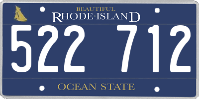 RI license plate 522712